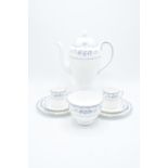 A large collection of Wedgwood tea ware in the Gardenia R4628 pattern to include a coffee pot, 6 x