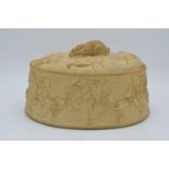 Wedgwood Caneware game pie dish with a rabbit finial (a/f). The main body is in good condition