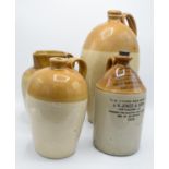 A collection of stoneware flagons to include J H Jones and Sons Beverage Brewers, Grosvenor of