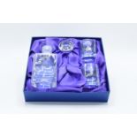 A boxed Glencairn crystal miniature decanter together with 2 tumblers engraved with Edinburgh