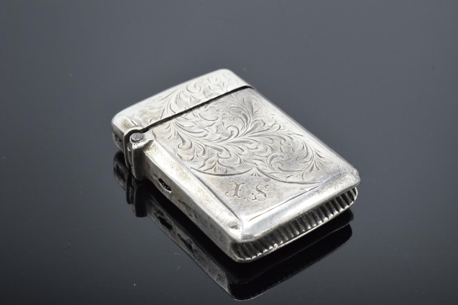 A collection of silver and silver coloured items to include a vesta case (Birmingham 1902) (holes to - Image 17 of 21