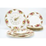 A collection of Royal Albert Old Country Roses items to include 6 x 8 1/4'' plates, a 3-tier cake