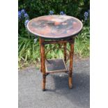 19th century bamboo and lacquer-work occasional table. In good functional condition though, as