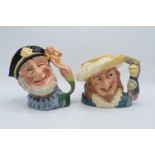 Large Royal Doulton character jugs to include Scaramouche D6814 in a new colourway 1988 and Old Salt