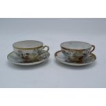 A pair of Japanese export ware tea cups and saucers (2 duos).