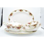 A collection of Royal Albert Old Country Roses items to include a lidded tureen, 2 large oval
