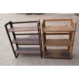 A pair of wooden folding / collapsible display stands which are ideal for use at antiques fairs, car