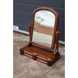 An Edwardian/ early 20th century wooden dressing table mirror with pull-out draws. 44 x 21 x 56cm