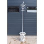A 20th century metal hall stand/ coat stand with ornate base. 191cm tall. In good condition with