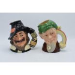 Large Royal Doulton character jugs to include Guy Fawkes D6861 and Leprechaun D6847 (2). In good