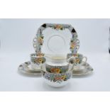 A collection of late 19th/ early 20th century Staffordshire tea ware with a floral design to include