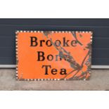 Original vintage Brooke Bond Tea enamel sign. 77 x 52cm. Please check the photos. Loss of enamel and