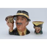 Large Royal Doulton character jug The Collector D6796 and small Dick Turpin (2). In good condition