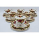A collection of Royal Albert Old Country Roses items to include 6 cups, 6 saucers and 6 side