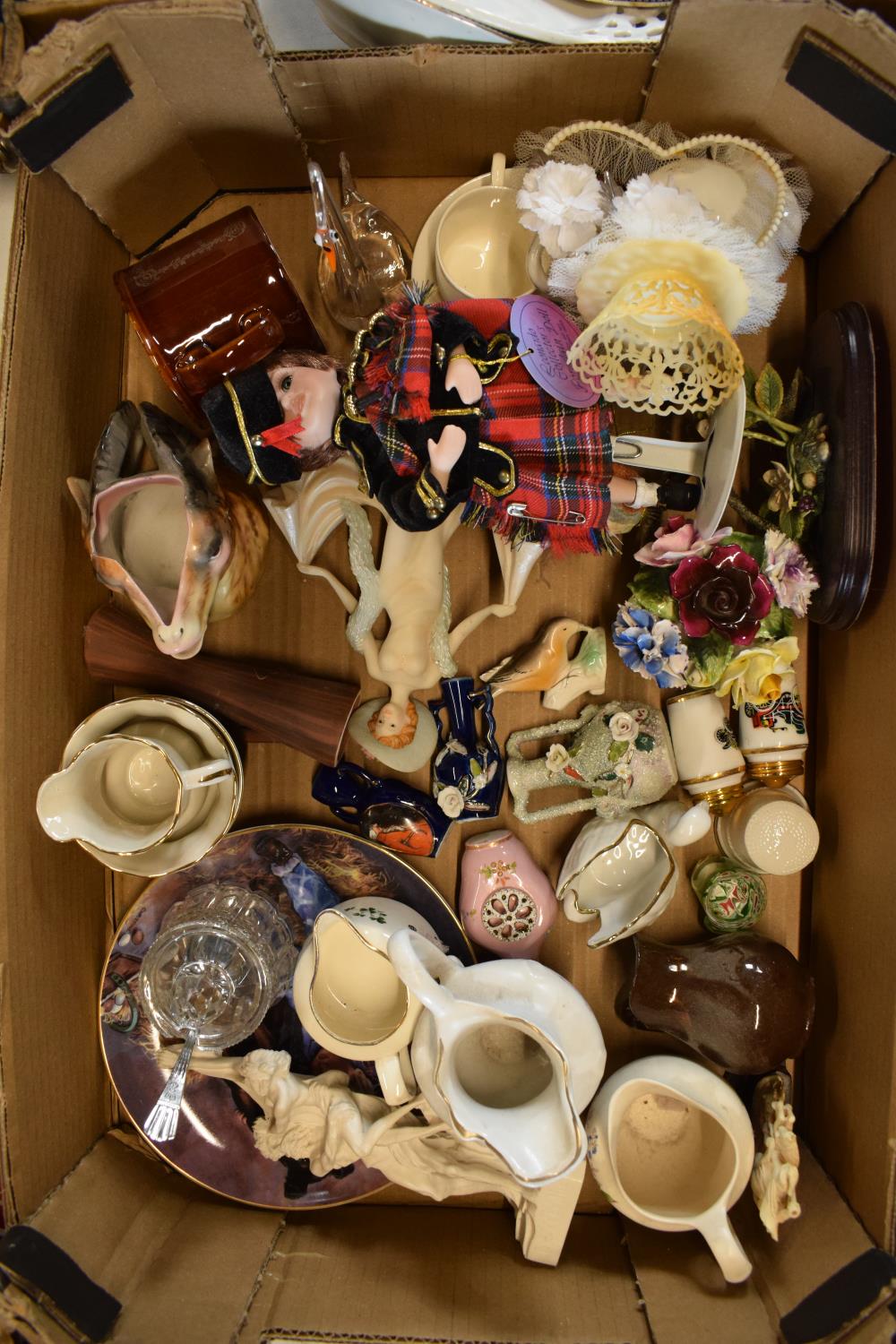 A mixed collection of items to include Leonardo figures, crested china, paperweights etc. No