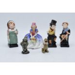 A collection of Royal Doulton Dickens figures to include Mrs Bardell, Sam Weller and Tiny Tim