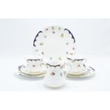 The Paragon China blue floral tea set circa 1912 to consist of 8 trios, 4 further side plates, a