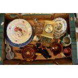 A mixed collection of items to include a Dartmouth Elizabeth teapot, blue and white plates, Toby