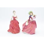 Royal Doulton lady figures Autumn Breezes HN1934 and Innocence HN2842. In good condition with no