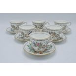 A collection of Aynsley cups and saucers (6 duos) in the Pembroke design (12 pieces). In good