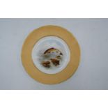 Royal Crown Derby cabinet plate of a Brown Trout signed by D. Birbeck. In good condition with no
