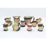 A collection of Royal Doulton character jugs to include small sized Tony Weller and Parson Brown