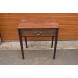 A late Victorian oak single draw sideboard/ side table. 76 x 48 x 75cm. In good functional condition