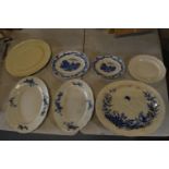 A collection of 19th/20th century meat trays and platters to include Delph Grimwade, Booths, T B & S