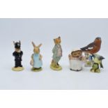 A mixed collection of pottery to include Beswick Beatrix Pottery figures Mrs Flopsy Bunny, Mrs