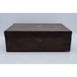 19th century mahogany writing box 35.5cm x 23cm x 12cm high. Generally in good functional