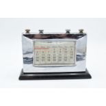 Vintage 20th century chrome plated perpetual desk calendar in working order. 15cm tall.