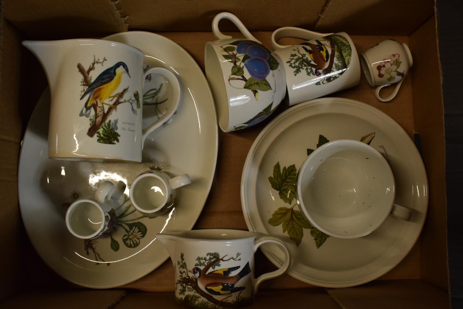 A collection of Portmeirion items to include large breakfast mugs, plates, a platter and various - Image 2 of 2