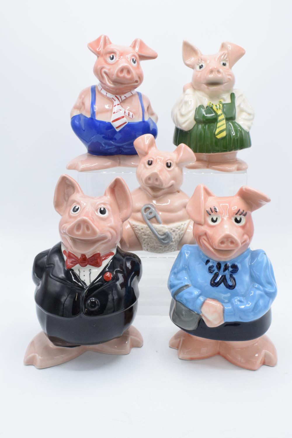 A set of Wade Natwest piggy banks/ money boxes to include Woody, Annabel, Maxwell, Lady Hilary and