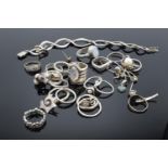 A large quantity of silver & silver coloured metal jewellery, mostly .925, and comprising rings,