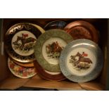 A collection of collectors' plates to include Royal Doulton seriesware, teddy bear plates, hunting