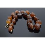 Large & heavy string of semi precious gemstone agate (or similar ) beads.
