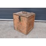 A vintage 20th century wooden egg crate with either 'WCB' or 'WGB' with 'EGGS' on each side and a