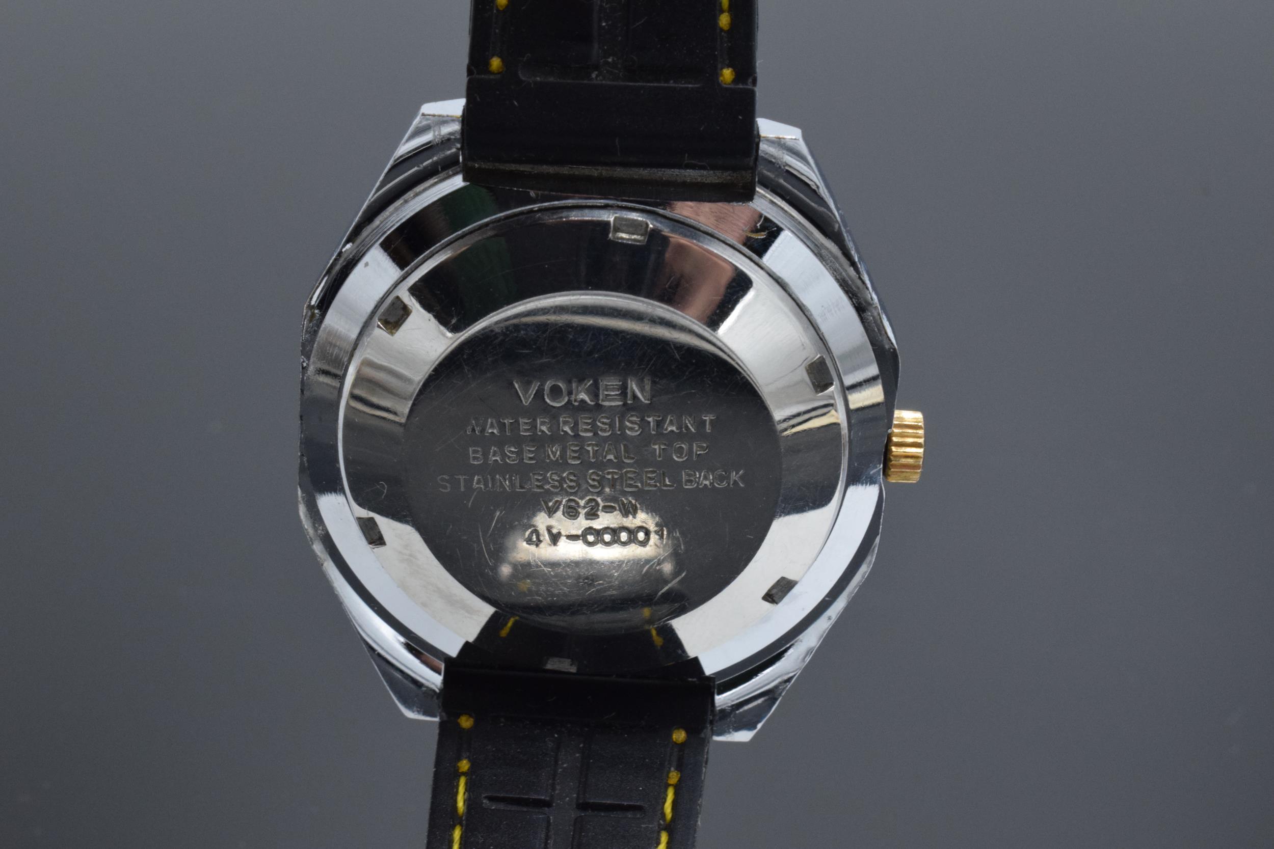 A 1970s ?Voken? automatic day / date gents ?Space Watch? on a new rubber sports strap. The watch - Image 3 of 4