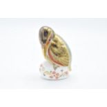 Boxed Royal Crown Derby paperweight in the form of a Kingfisher. First quality with stopper. In good