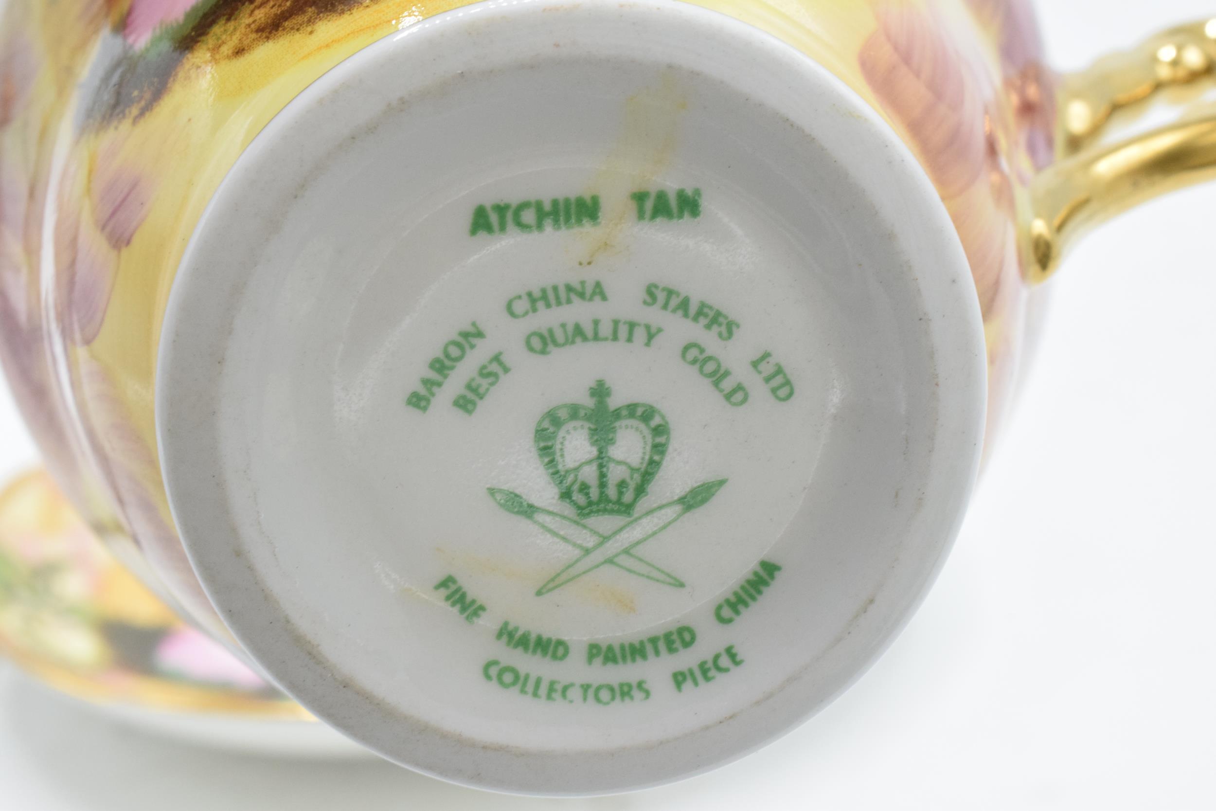 A Baron China cup and saucer in the Atchin Tan design depiciting Romany scenes together with a - Image 3 of 5