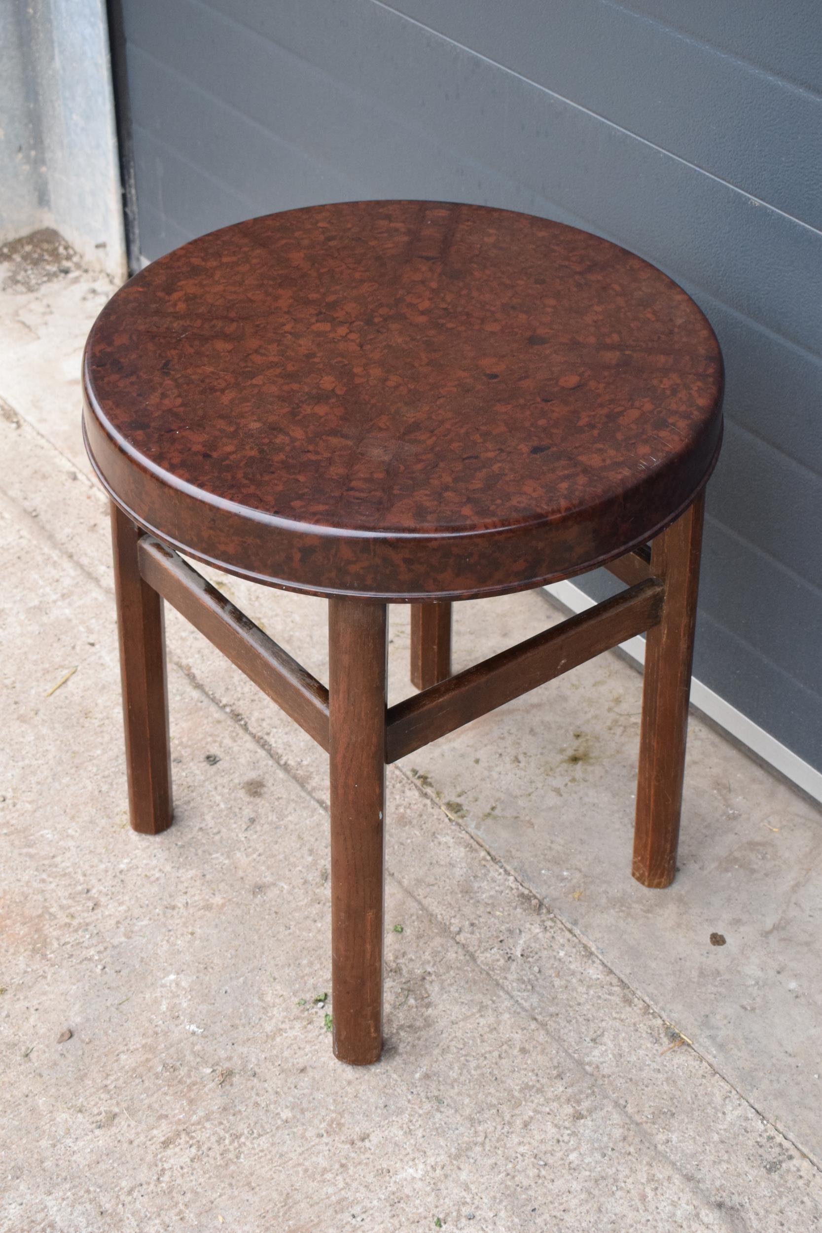 An Art Deco bakelite and beech occasional table. Circa 1930 and stamped on the underside ?GB Ltd HW? - Image 4 of 4