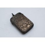 Silver vesta case. Hallmarked for Birmingham 1895. 27.6 grams. In good condition.