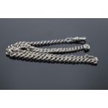 A silver Albert chain with Lion hallmark to every link. 47cm long. 37.9 grams.