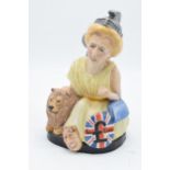 Lady Grace China of Staffordshire Toby jug of Britannia Thatcher in an unusual yellow (unmarked).