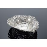 An ornate silver sweet dish/ small tray Birmingham 1900. 9cm by 7cm. 11.9 grams.