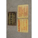 A collection of vintage 20th century enamel signs to include electricity procedure examples (31 x