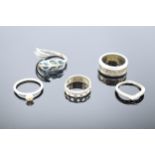 A collection of silver 925 rings to consist of various sizes and designs, some are set with semi-