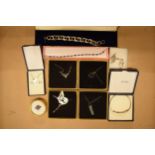 Silver jewellery items x 10 boxed includes bracelets, bangle, chains, pendants and ring.