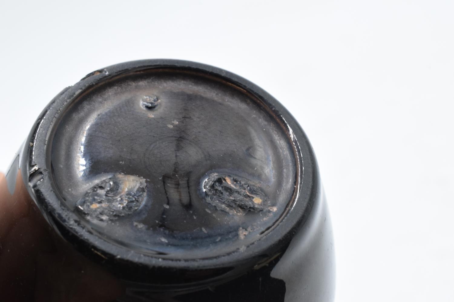 Late 19th century mustard pot, the thickly glazed surface wheel engraved in low relief, the inside - Image 6 of 6