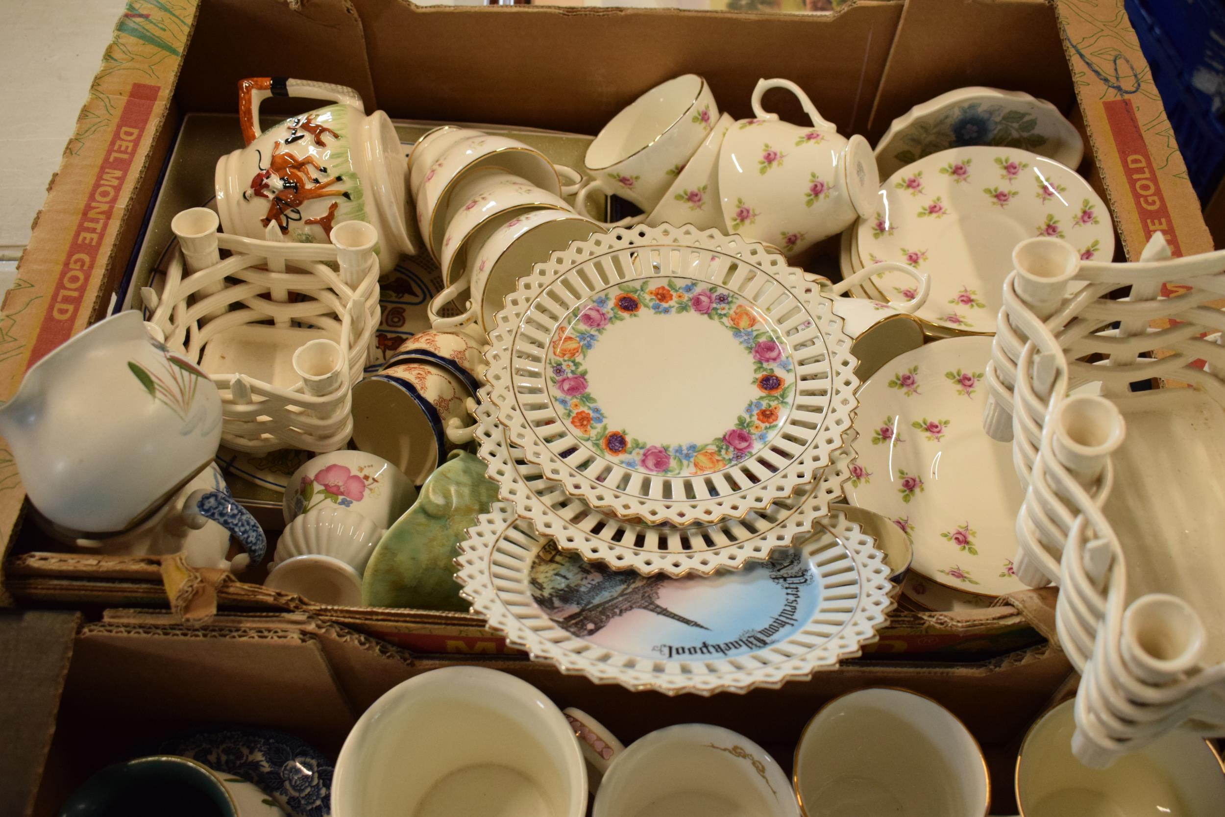 A mixed collection of items to include Wedgwood, 19th century pottery, coronation mugs, a floral - Image 7 of 11